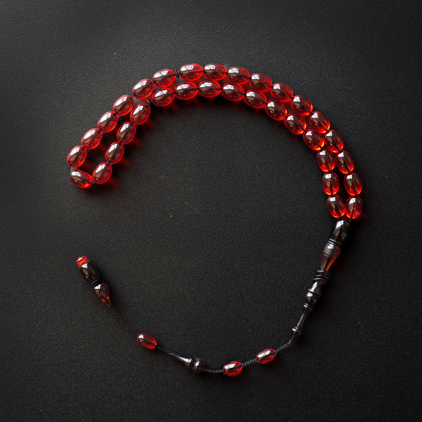 Handcrafted Pressed Fire Amber Tasbeeh – WATD007