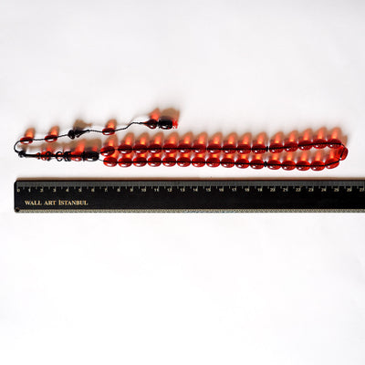 Handcrafted Pressed Fire Amber Tasbeeh – WATD007