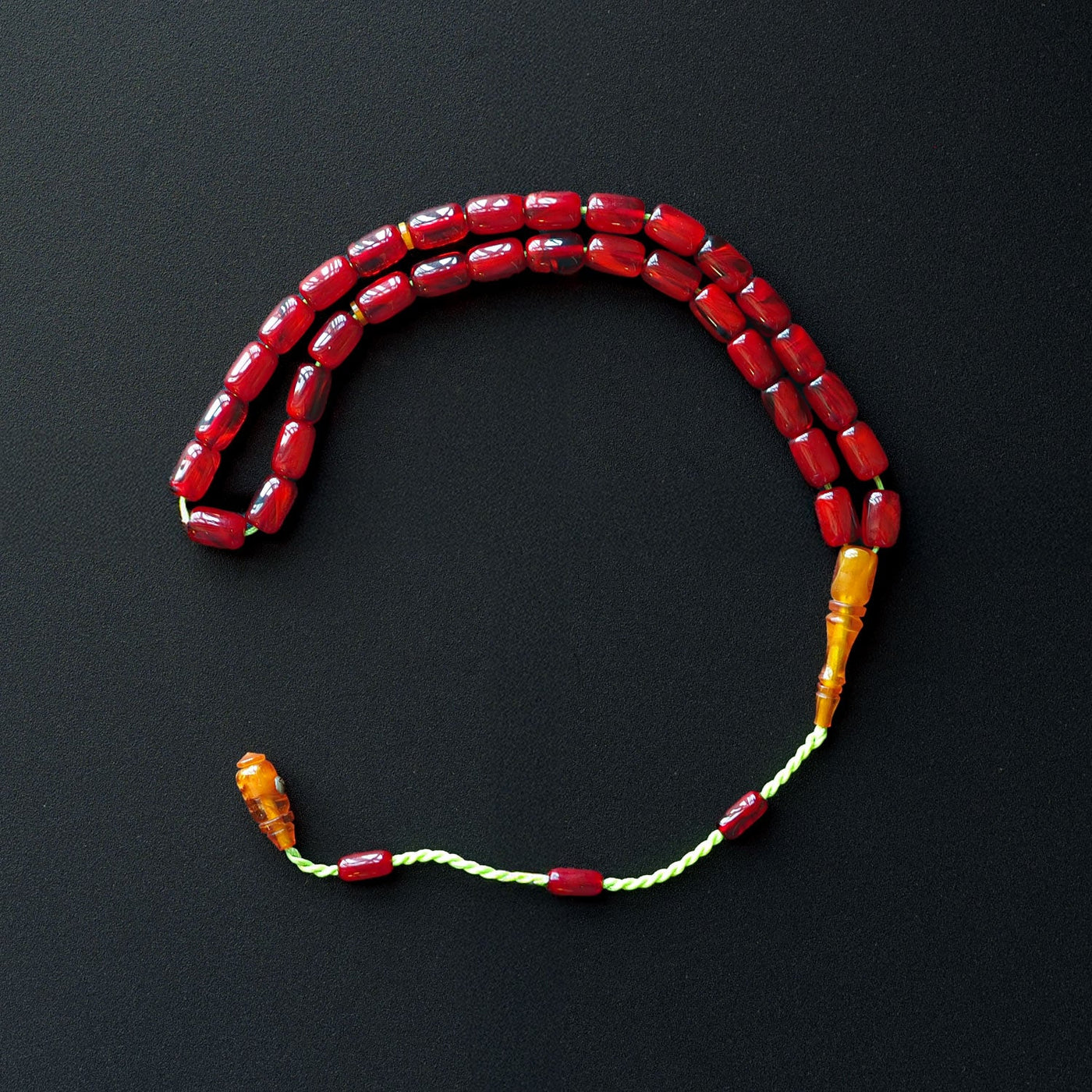 Special Cast Pressed Amber Tasbeeh - Gold Signature Hitame (Final Bead) – WATD008