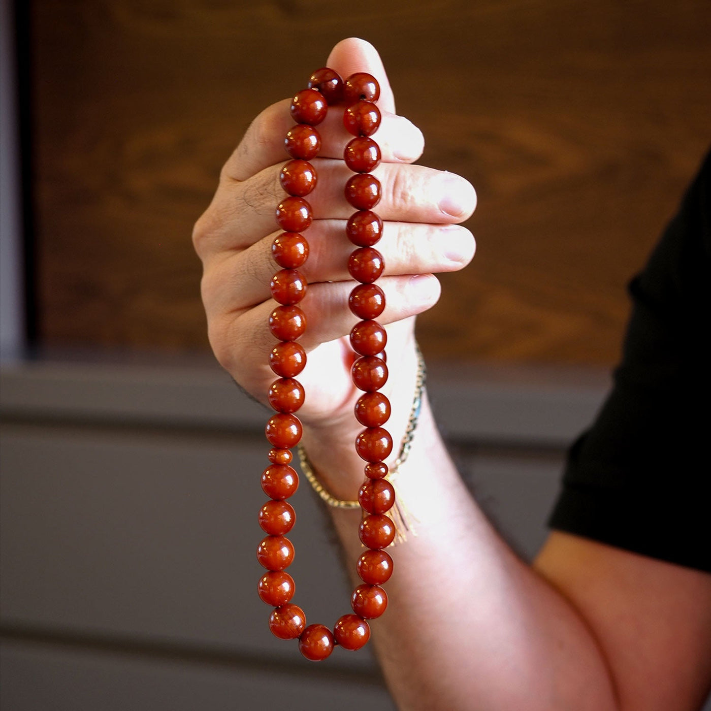 Oven-Treated Arabic Style Pressed Fire Amber Tasbeeh – WATD031