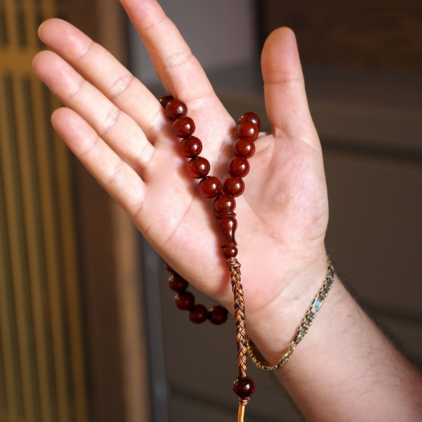 Oven-Treated Arabic Style Pressed Fire Amber Tasbeeh – WATD031