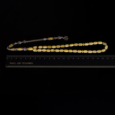 Raw Baltic Amber Silver Tasbeeh – WATD032