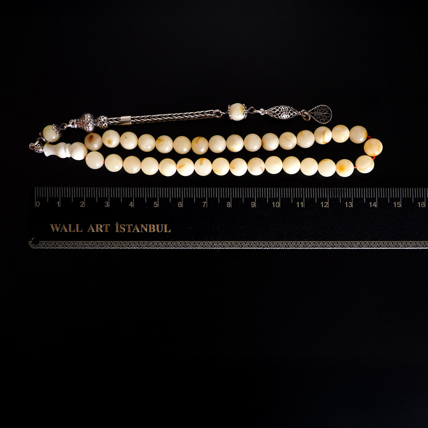 Mastercrafted Genuine Baltic Amber Tasbeeh Silver Imam Bead – WATD035