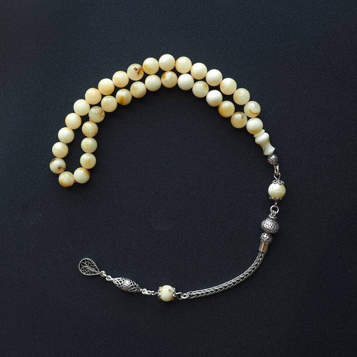 Raw Baltic Amber Tasbeeh Silver Tassel – WATD035