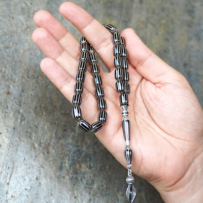 Mastercrafted Genuine Oltu Stone 12-Cut Design Tasbeeh - WATD100