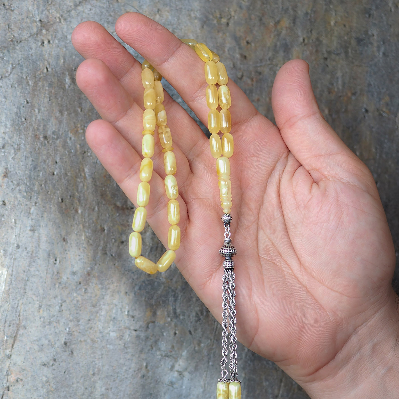 Genuine Baltic Amber Tasbeeh Silver Finely Crafted Tassel – WATD103