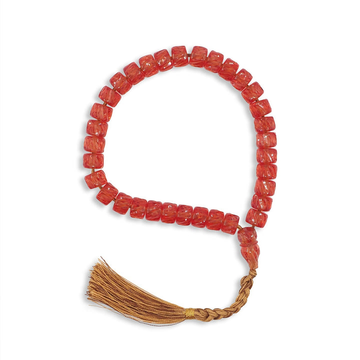 Shaved Cut-Style Pressed Amber Tasbeeh - WATD1041