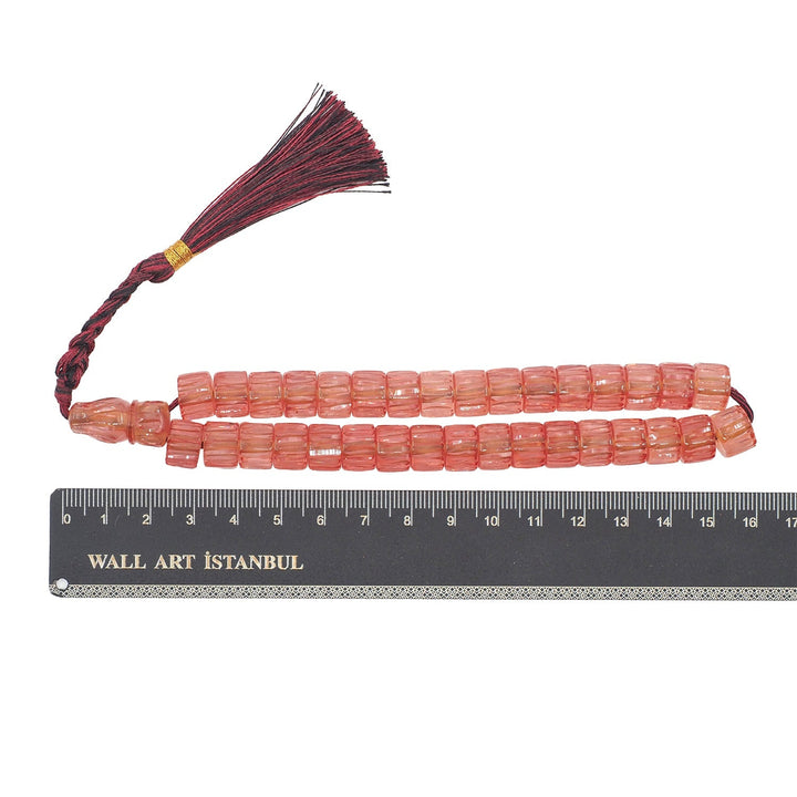 Shaved Cut-Style Pressed Amber Tasbeeh - WATD1042