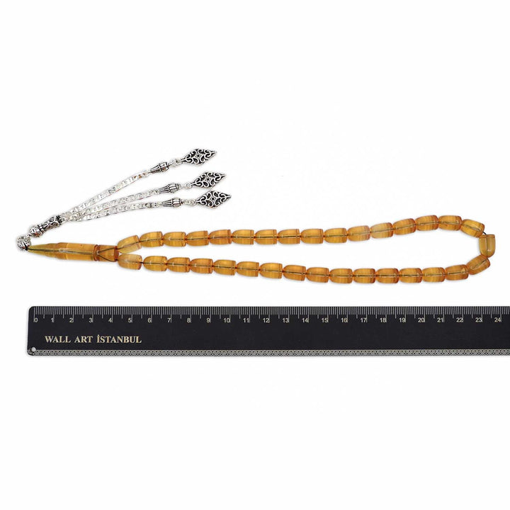 Bullet-Shaped Fire Amber Tasbeeh - WATD1045
