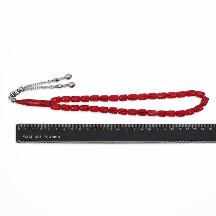 Bullet-Shaped Fire Amber Tasbeeh - WATD1048