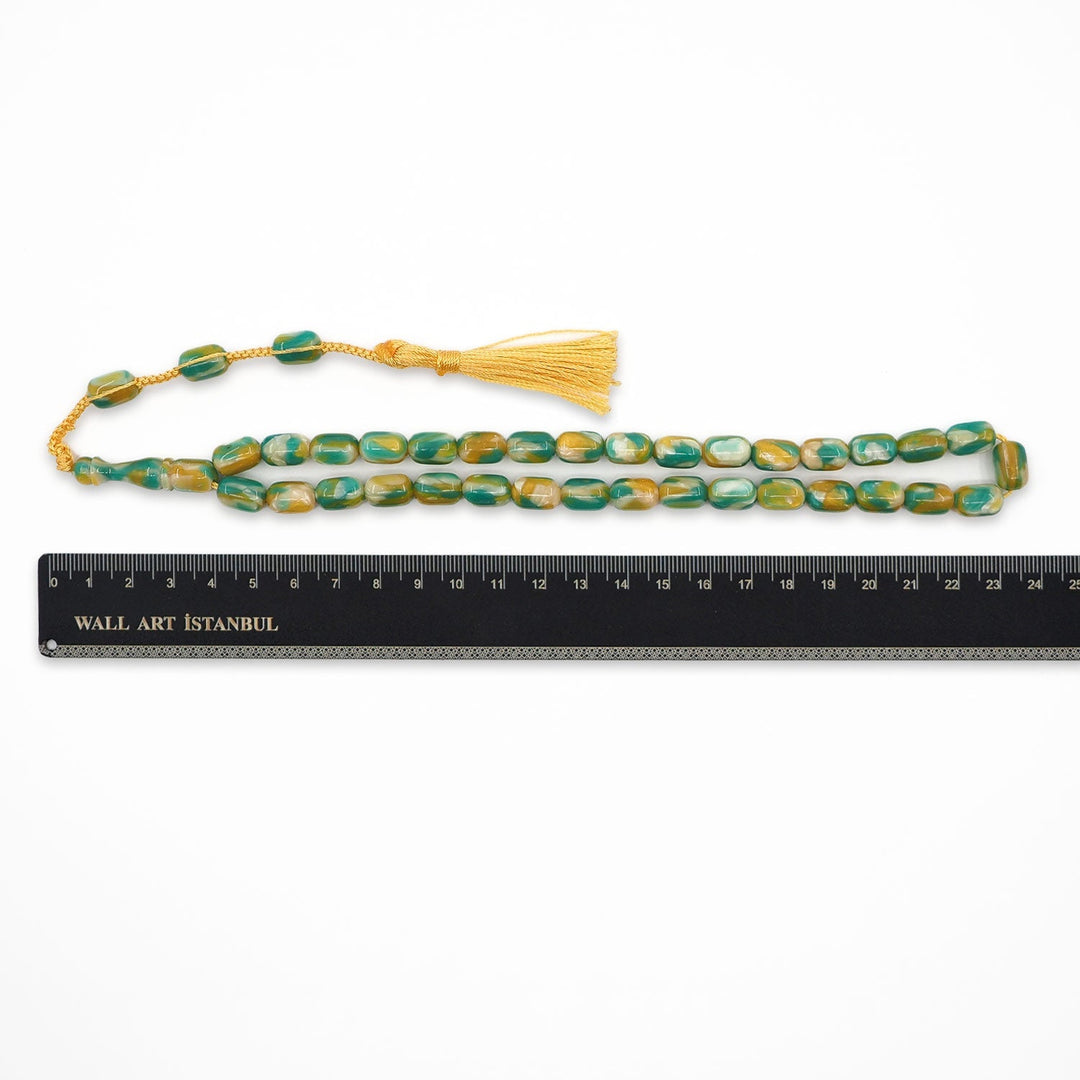 Masterfully Crafted Capsule Cut French Galalith Tasbeeh - WATD1055