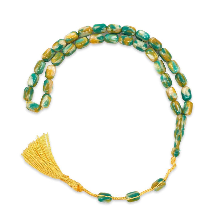 Masterfully Crafted Capsule Cut French Galalith Tasbeeh - WATD1055