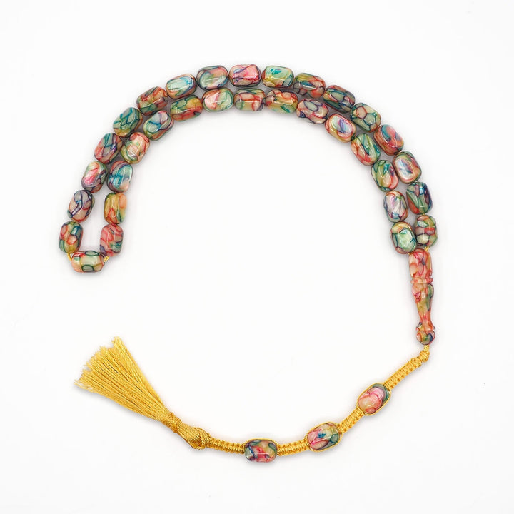 Masterfully Crafted Capsule Cut French Galalith Tasbeeh - WATD1056