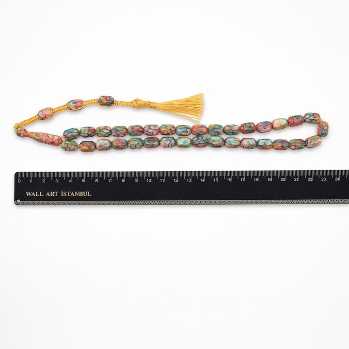 Masterfully Crafted Capsule Cut French Galalith Tasbeeh - WATD1056