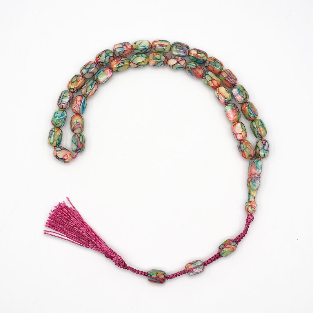 Masterfully Crafted Capsule Cut French Galalith Tasbeeh - WATD1057