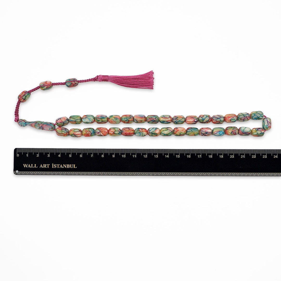 Masterfully Crafted Capsule Cut French Galalith Tasbeeh - WATD1057