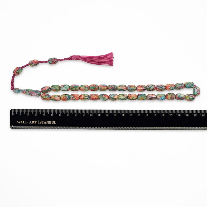 Masterfully Crafted Capsule Cut French Galalith Tasbeeh - WATD1057