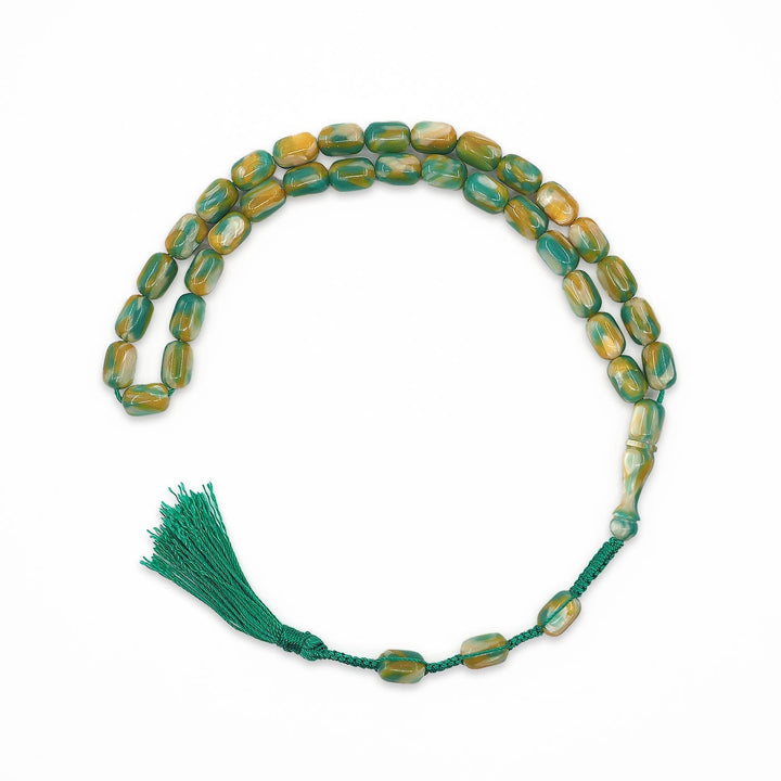 Masterfully Crafted Capsule Cut French Galalith Tasbeeh - WATD1058