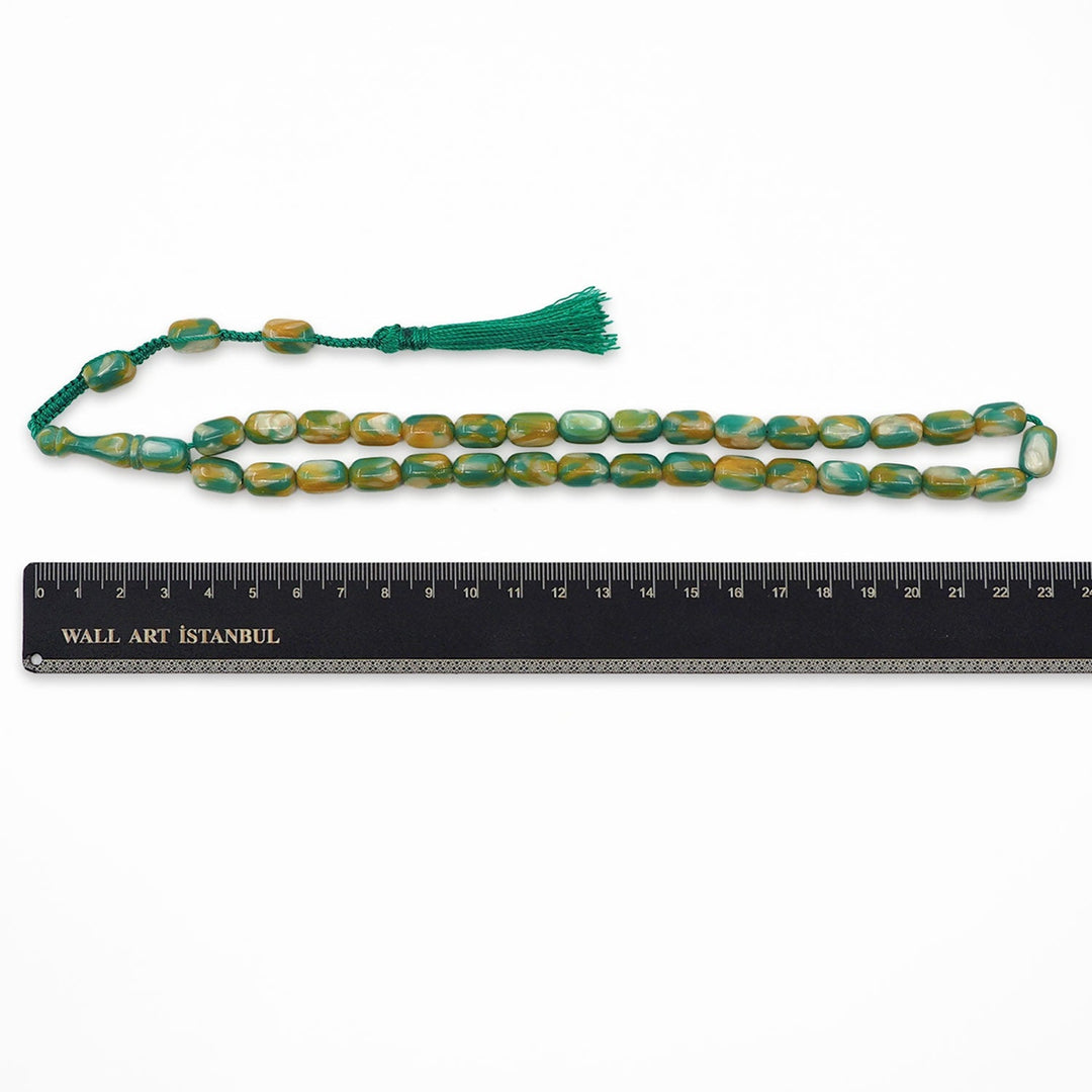 Masterfully Crafted Capsule Cut French Galalith Tasbeeh - WATD1058