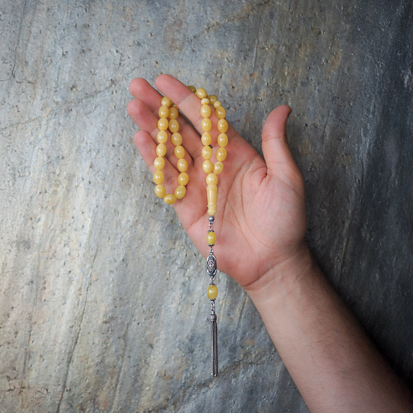 Genuine Baltic Amber Tasbeeh Silver Finely Crafted Tassel – WATD105