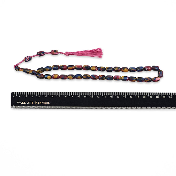 Masterfully Crafted Capsule Cut French Galalith Tasbeeh - WATD1060