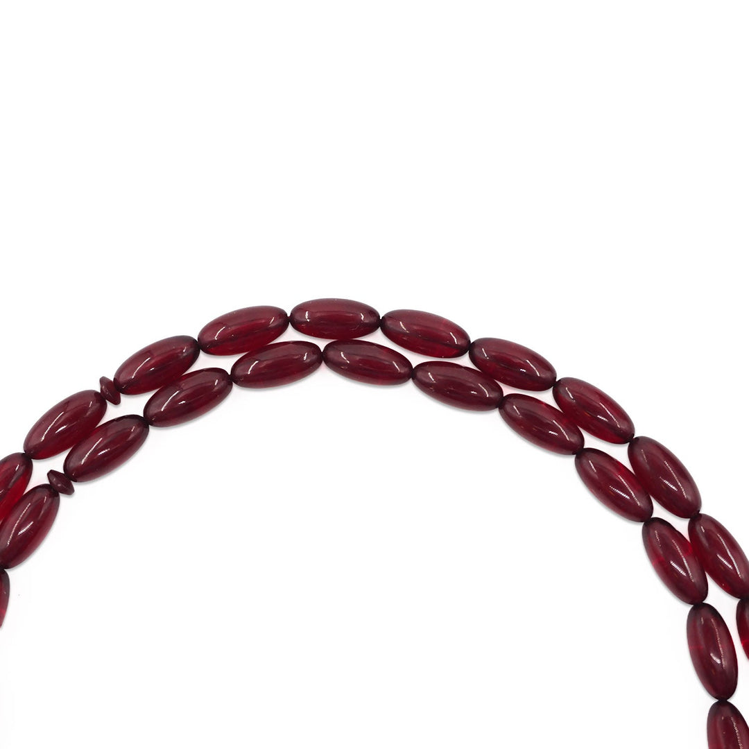 Oval-Cut Fire Amber Tasbeeh with Tassel - WATD1064