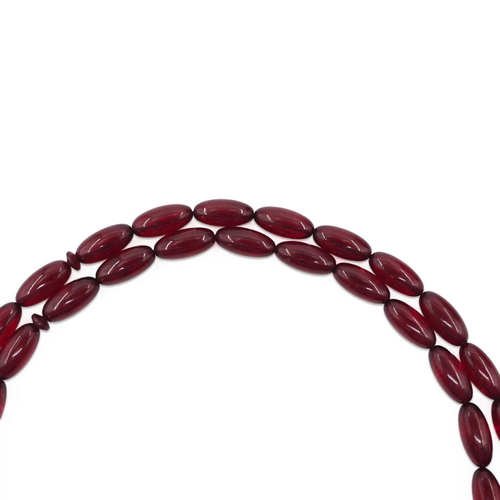 Oval-Cut Fire Amber Tasbeeh with Tassel - WATD1064