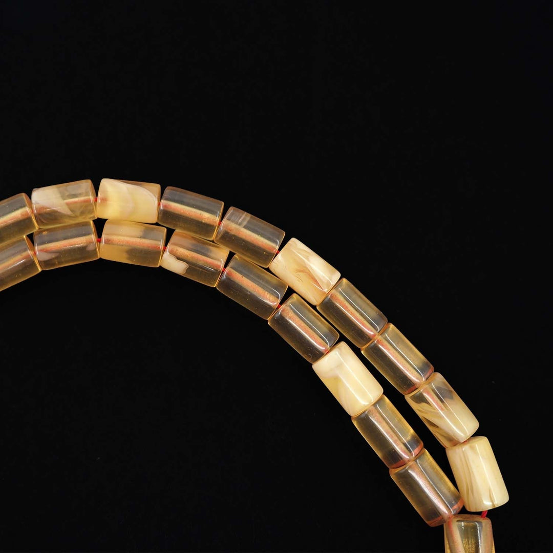 Faceted-Cut Fire Amber Tasbeeh with Tassel - WATD1069