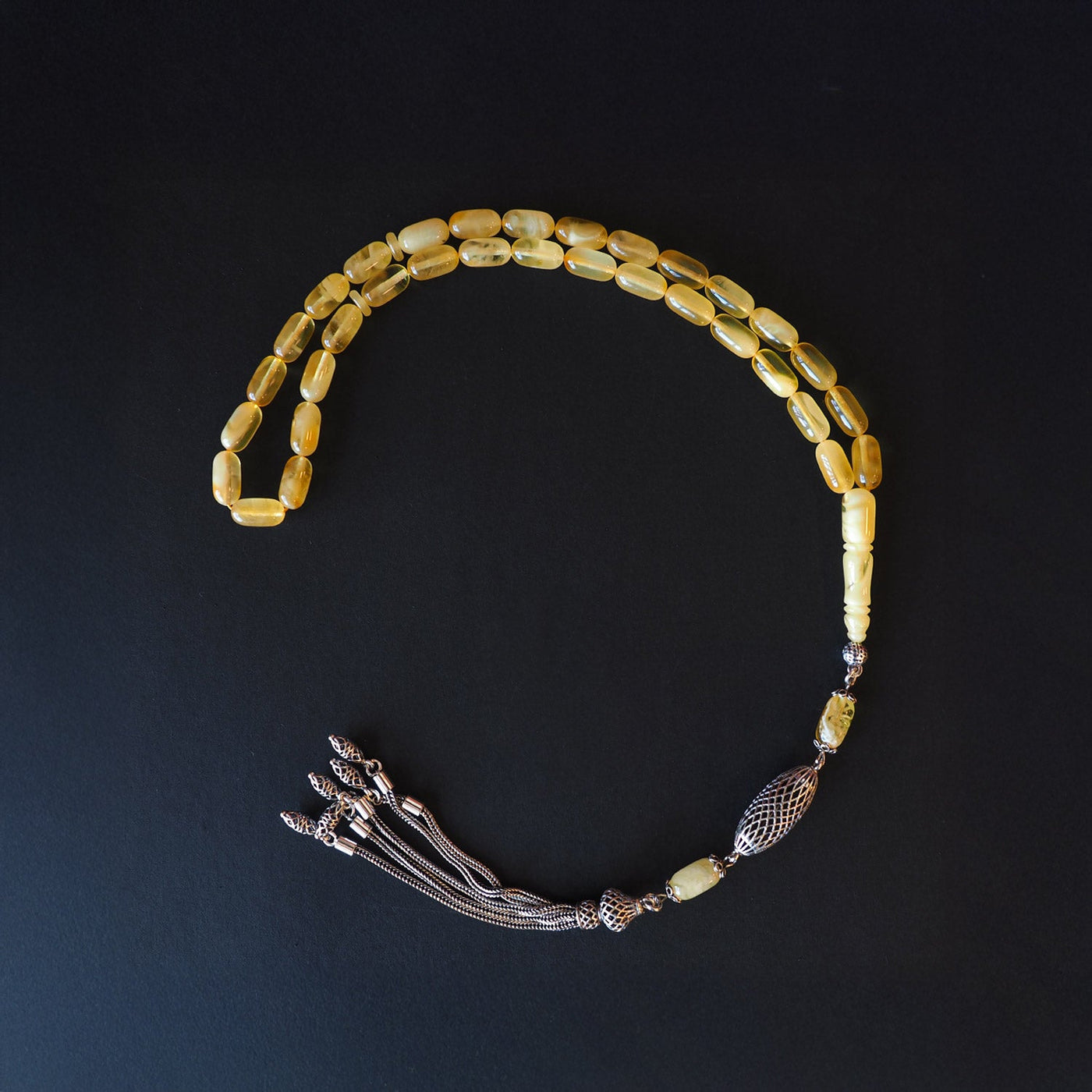 Genuine Baltic Amber Tasbeeh Silver Finely Crafted Tassel – WATD106