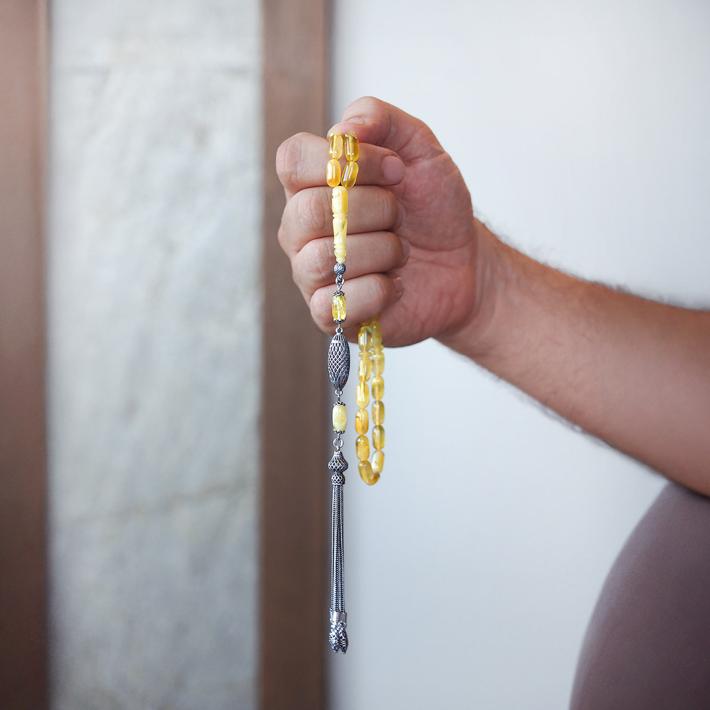 Genuine Baltic Amber Tasbeeh Silver Finely Crafted Tassel – WATD106