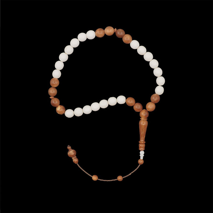 Sphere-Cut Camel Bone &amp; Kuka Combination Tasbeeh - WATD1073