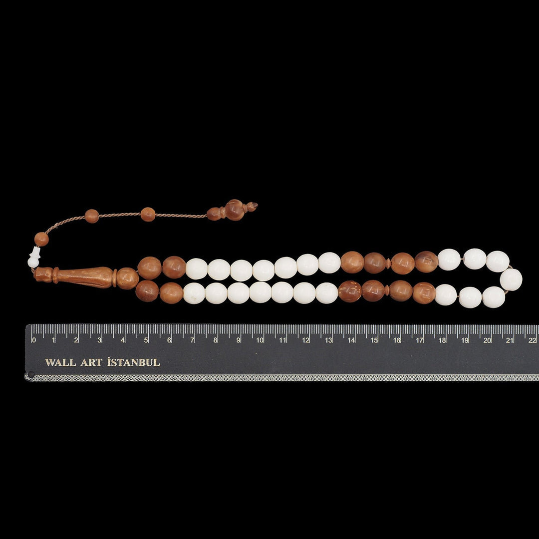 Sphere-Cut Camel Bone &amp; Kuka Combination Tasbeeh - WATD1073