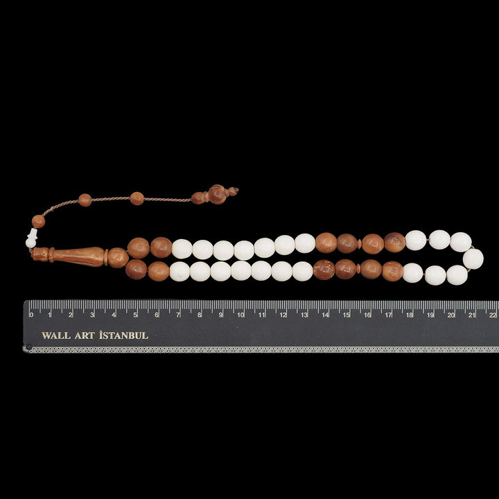 Sphere-Cut Camel Bone &amp; Kuka Combination Tasbeeh - WATD1073