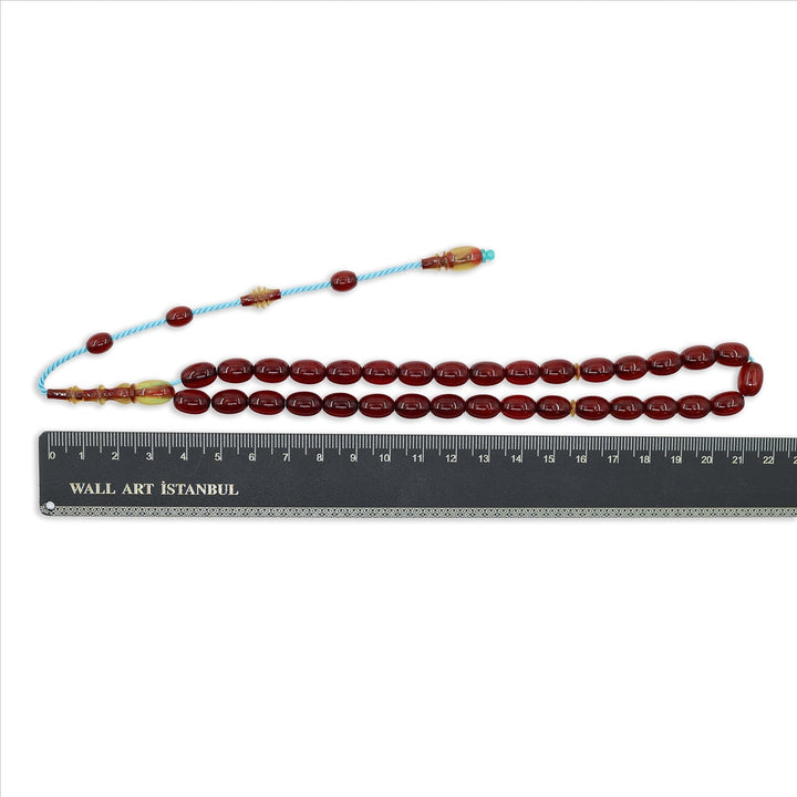 Mastercrafted Spiral-Grained Vintage Faturan Ottoman-Style Pressed Amber Tasbeeh - WATD1080
