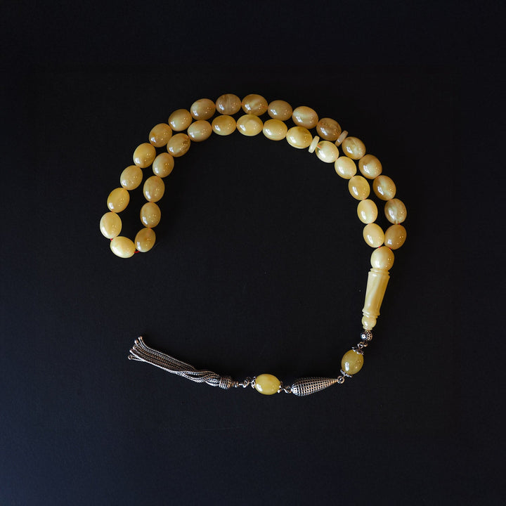 Genuine Baltic Amber Tasbeeh with Special Silver Tassel – WATD108