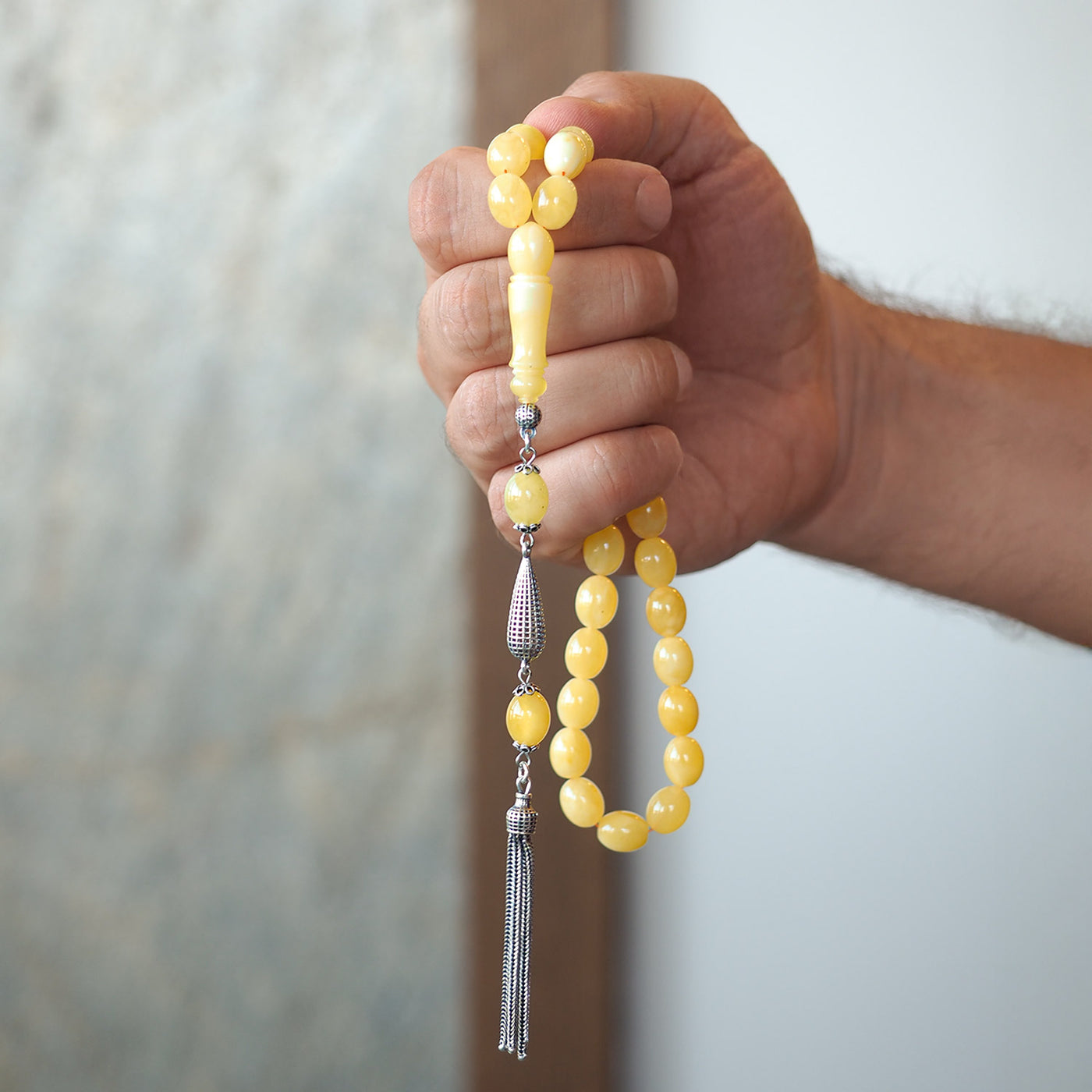 Genuine Baltic Amber Tasbeeh Silver Finely Crafted Tassel – WATD108