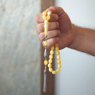Genuine Baltic Amber Tasbeeh Silver Finely Crafted Tassel – WATD108