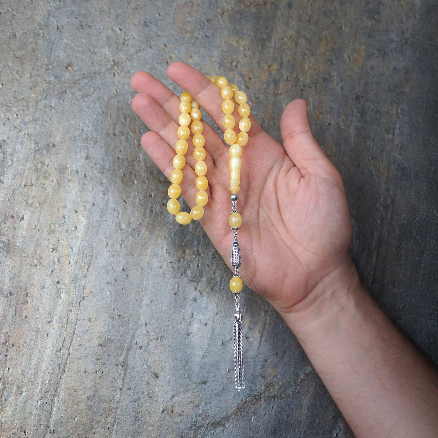 Genuine Baltic Amber Tasbeeh Silver Finely Crafted Tassel – WATD108