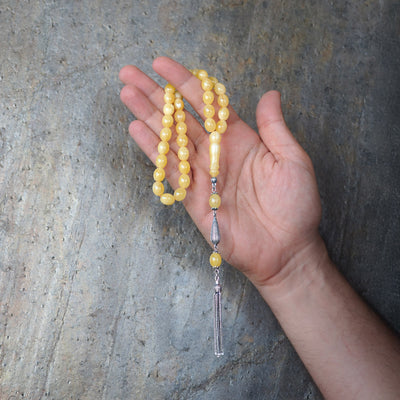 Genuine Baltic Amber Tasbeeh Silver Finely Crafted Tassel – WATD108