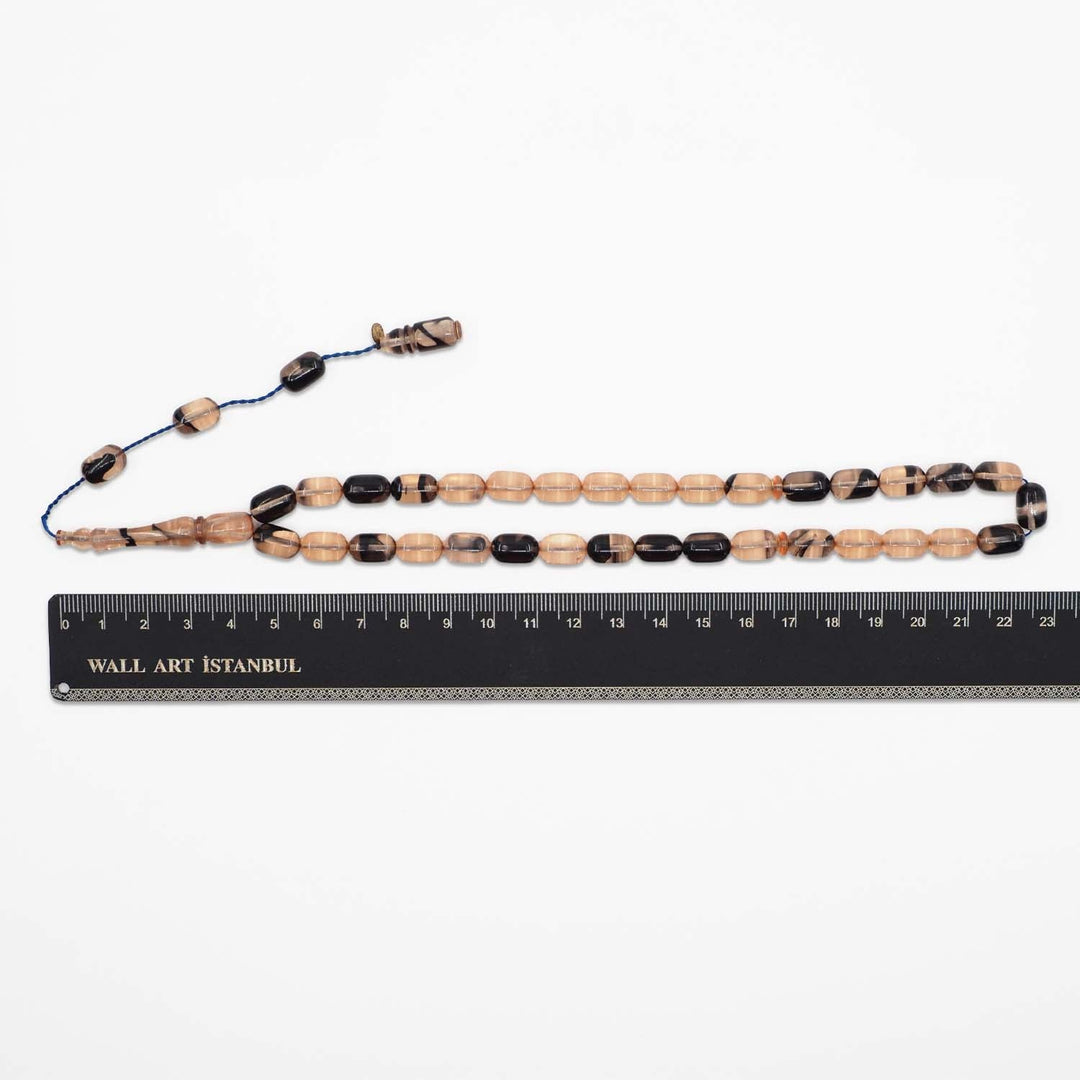 Capsule-Cut Pressed Amber Tasbeeh with System Tassel - WATD1104