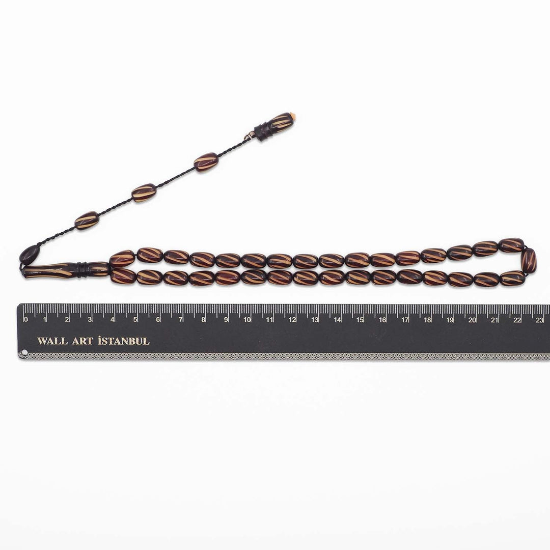 Capsule-Cut Pressed Amber Tasbeeh - WATD1112