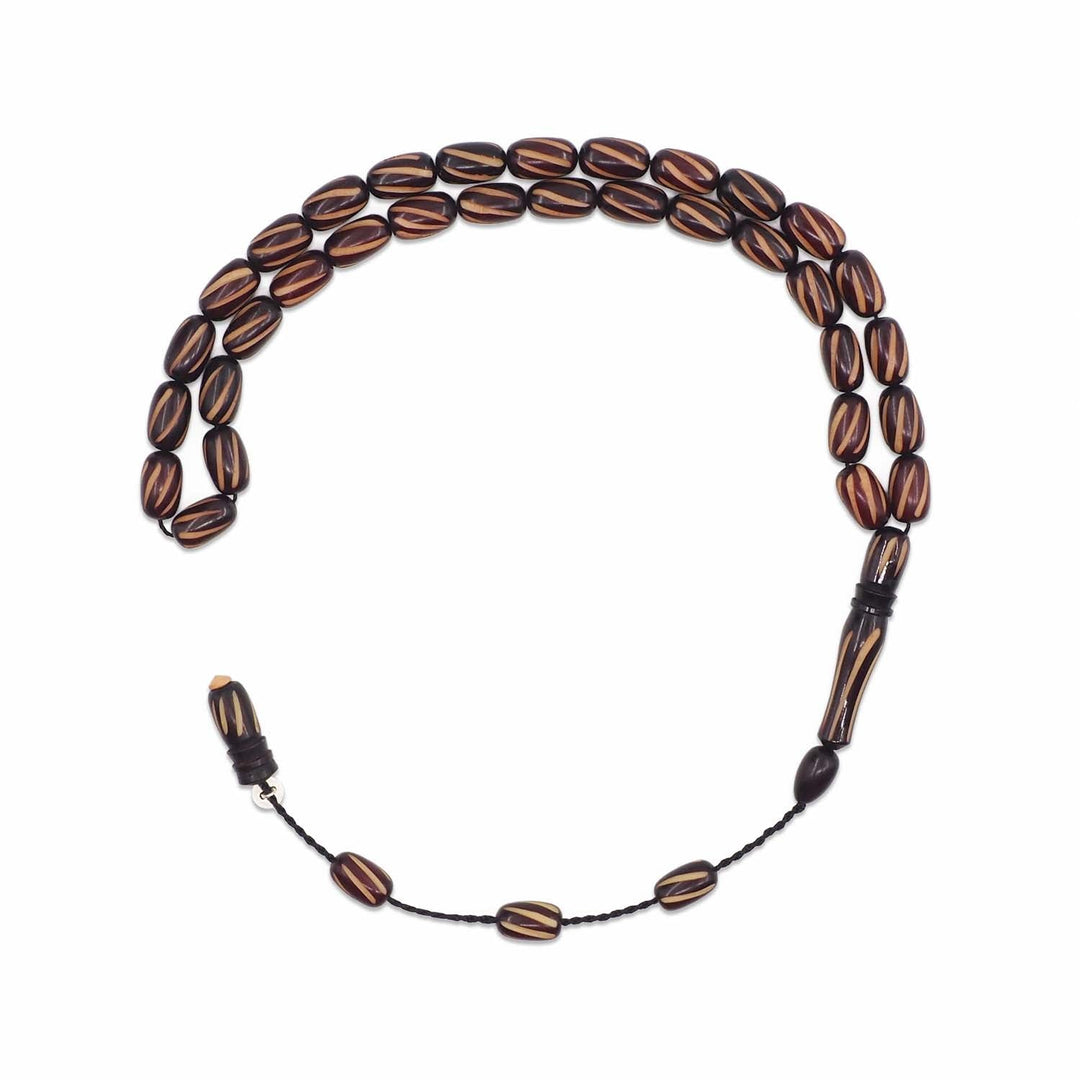Capsule-Cut Pressed Amber Tasbeeh - WATD1112