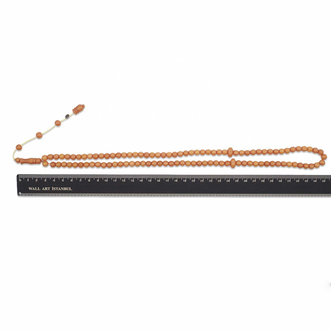 99-Bead Round-Cut Pressed Amber Tasbeeh - WATD1113