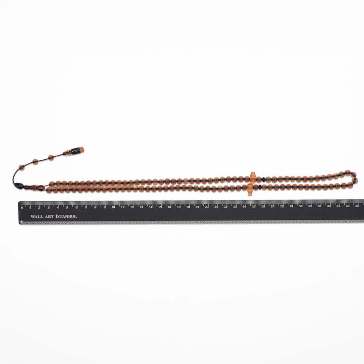 99-Bead Round-Cut Fire Amber Tasbeeh - WATD1115