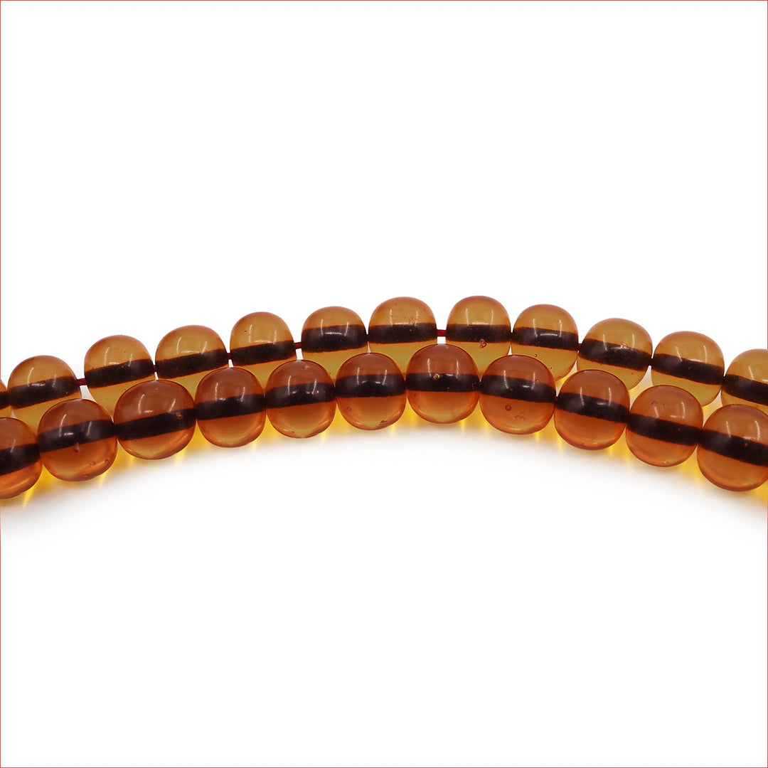 99-Bead Round-Cut Fire Amber Tasbeeh - WATD1116