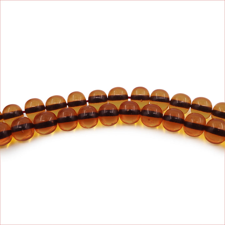 99-Bead Round-Cut Fire Amber Tasbeeh - WATD1116