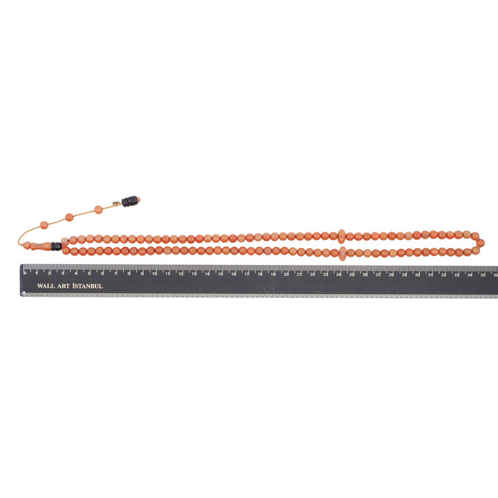 99-Bead Round-Cut Pressed Amber Tasbeeh - WATD1118