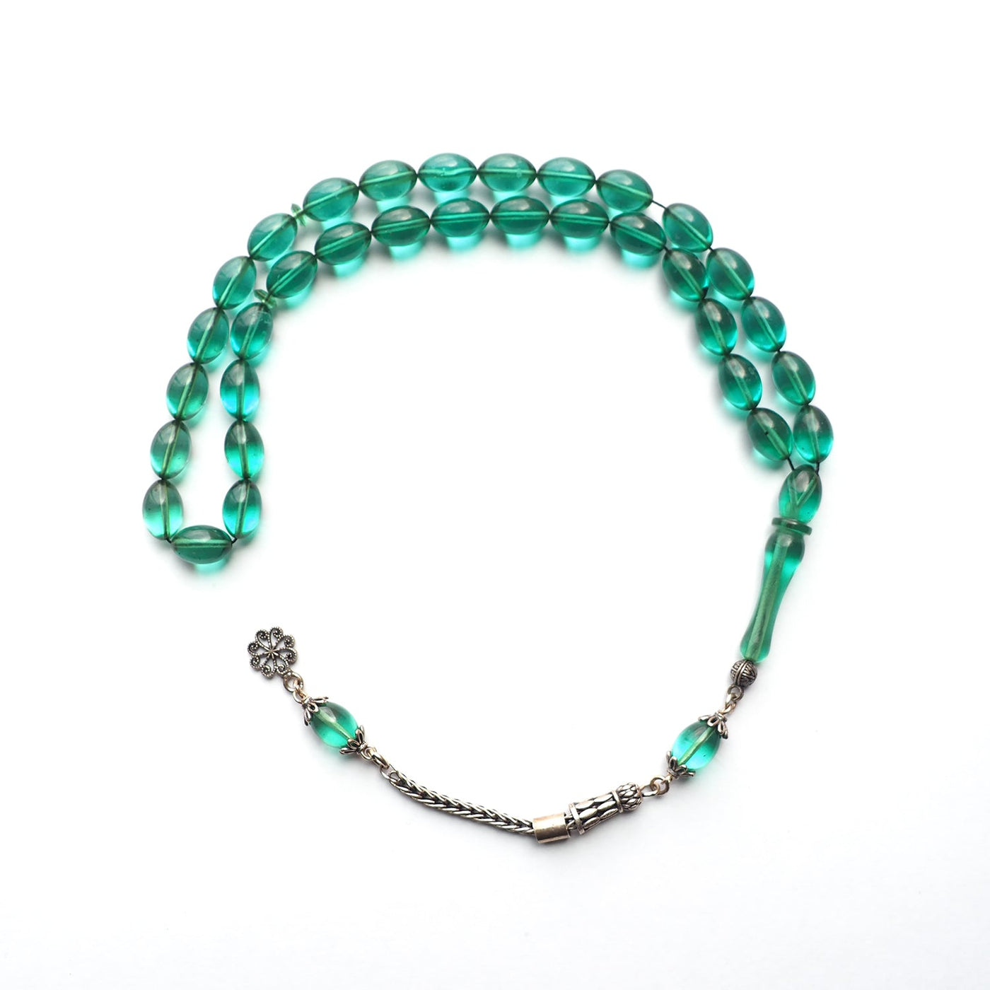 Pressed Fire Amber Tasbeeh Silver Tassel – WATD114