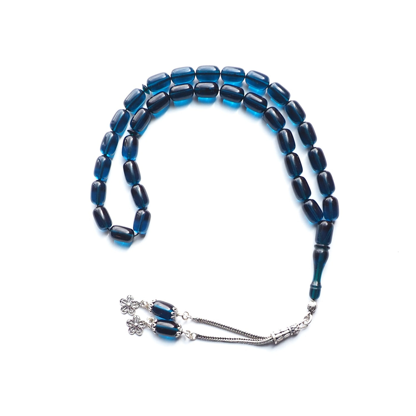 Pressed Fire Amber Tasbeeh Silver Tassel – WATD116