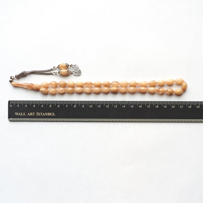 Pressed Fire Amber Tasbeeh Silver Tassel – WATD117